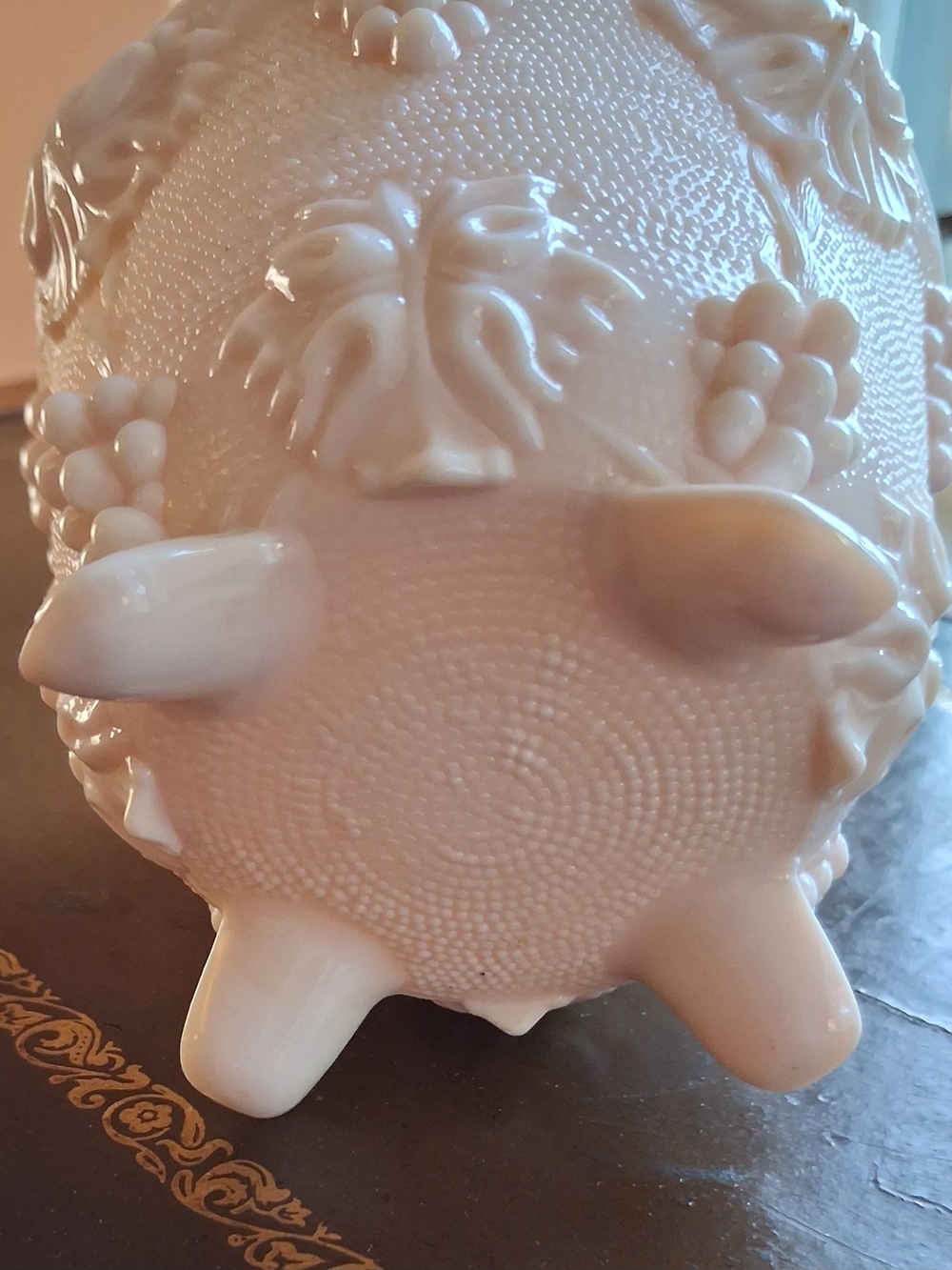 Vintage-Style Pink Milk Glass Covered Candy Dish - Picture 6 of 7